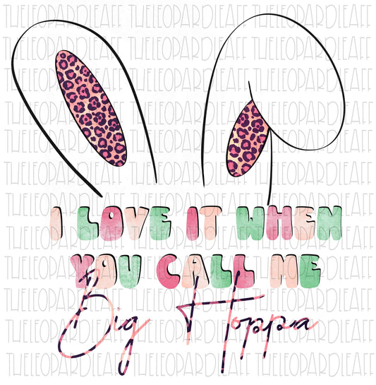 Big hoppa pink leopard print, Easter, bunny DIGITAL DESIGN **PNG file for Sublimation**