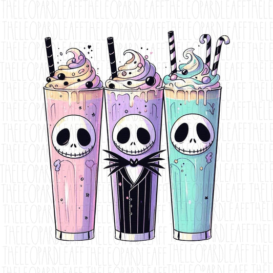 Jack Skellington pastel lattes, nightmare before Christmas,Halloween, DIGITAL DESIGN **PNG file for Sublimation**