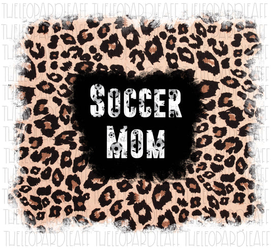 Soccer mom leopard print DIGITAL DESIGN **PNG file for Sublimation**