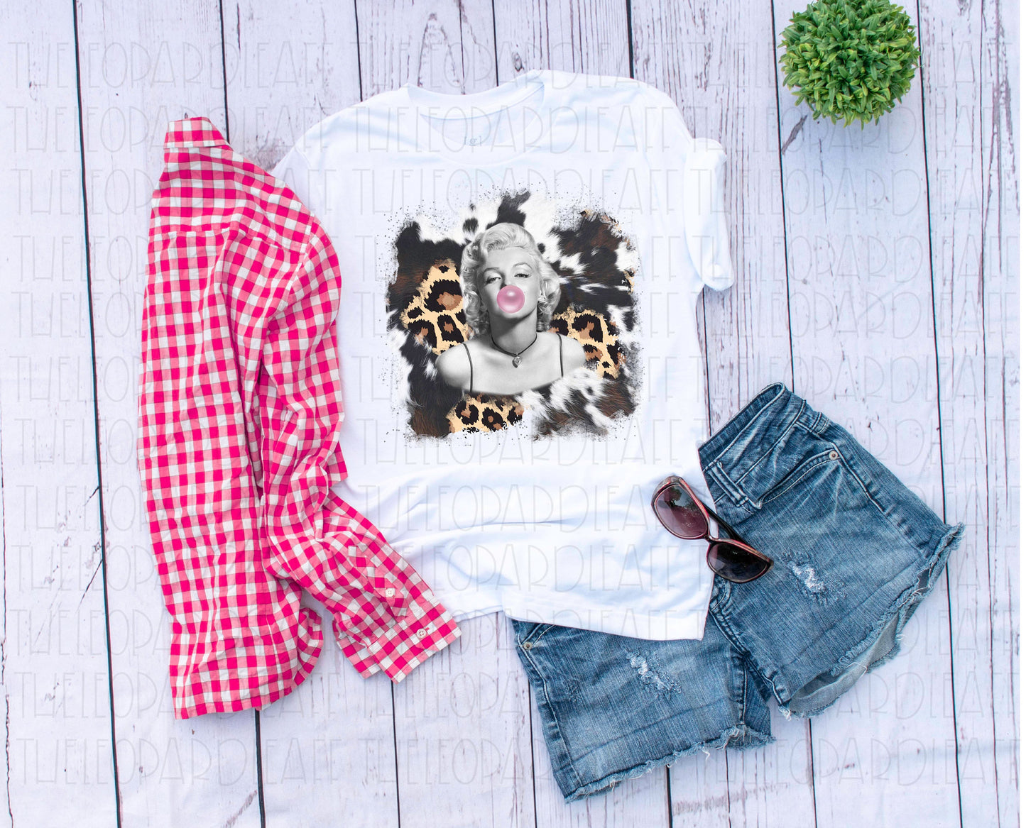Marilyn Monroe cowhide leopard print DIGITAL DESIGN **PNG file for Sublimation**