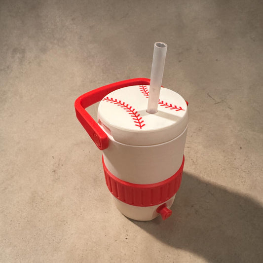 Baseball 12oz Can Holder with Straw Lid & Handle | Sports Drink Holder | Baseball Fan Gift | Game Day Accessory