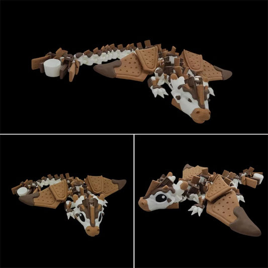 S’mores Dragon, articulated dragon, adult or baby, Christmas, 3d printed, Authorized seller