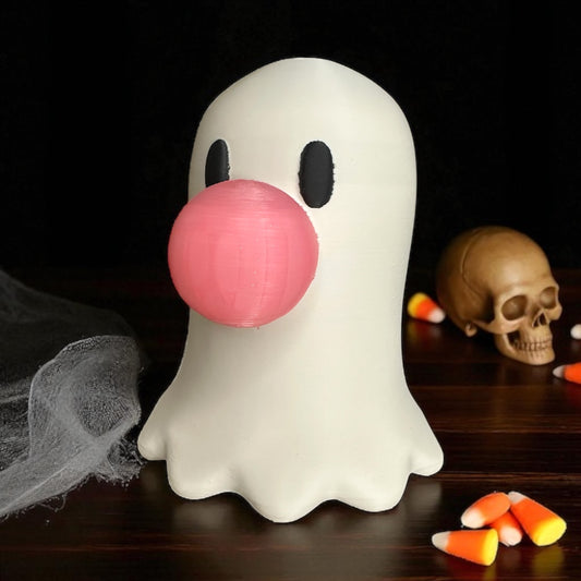 Bubblegum Ghost Tea Light Holder – Cute Halloween Décor (5” or 10”)