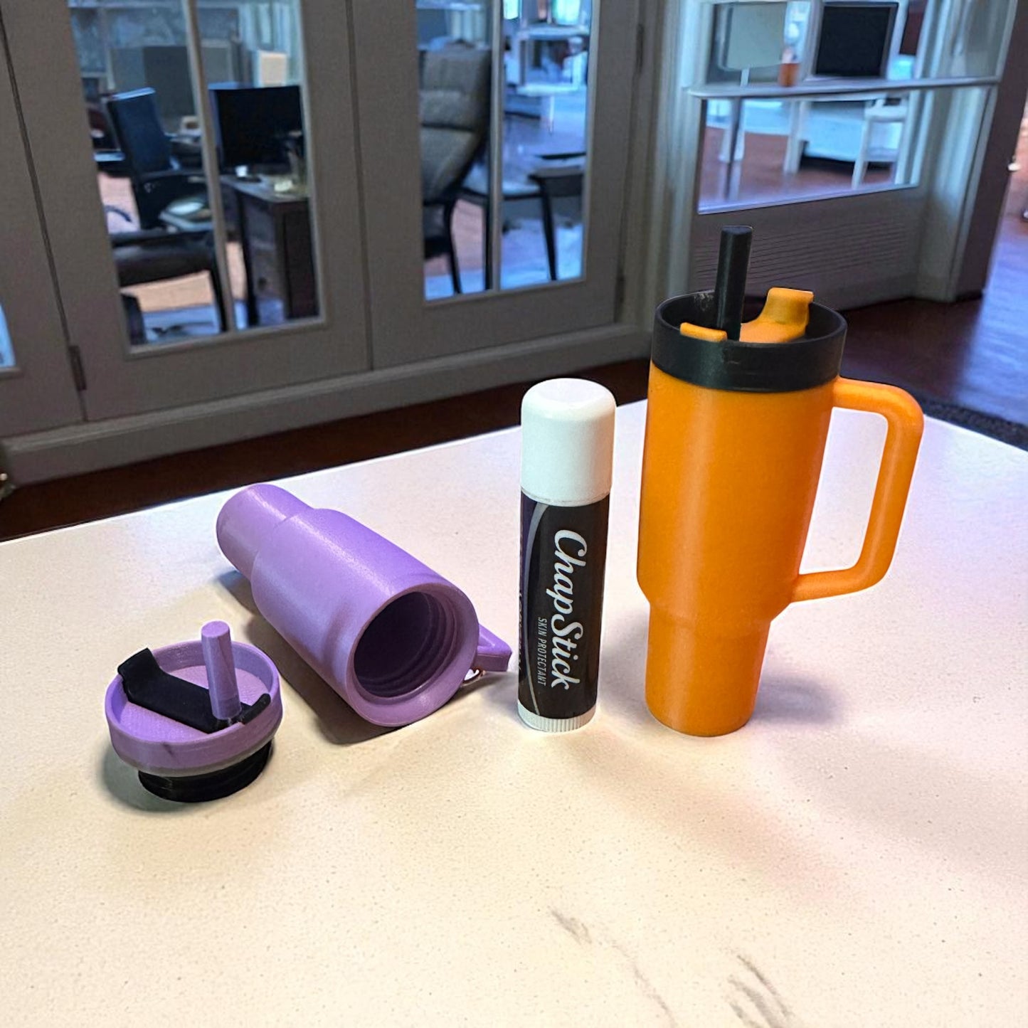 Chapstick Holder Tumbler Keychain – Cute Mini Tumbler Lip Balm Case