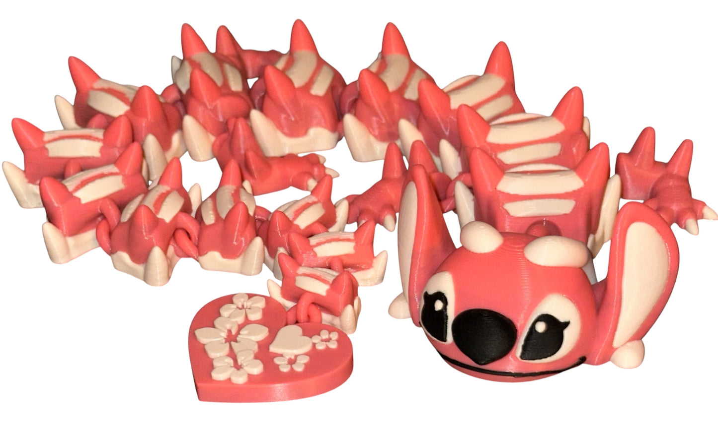 Stitch or Angel articulated Dragon, 3d printed