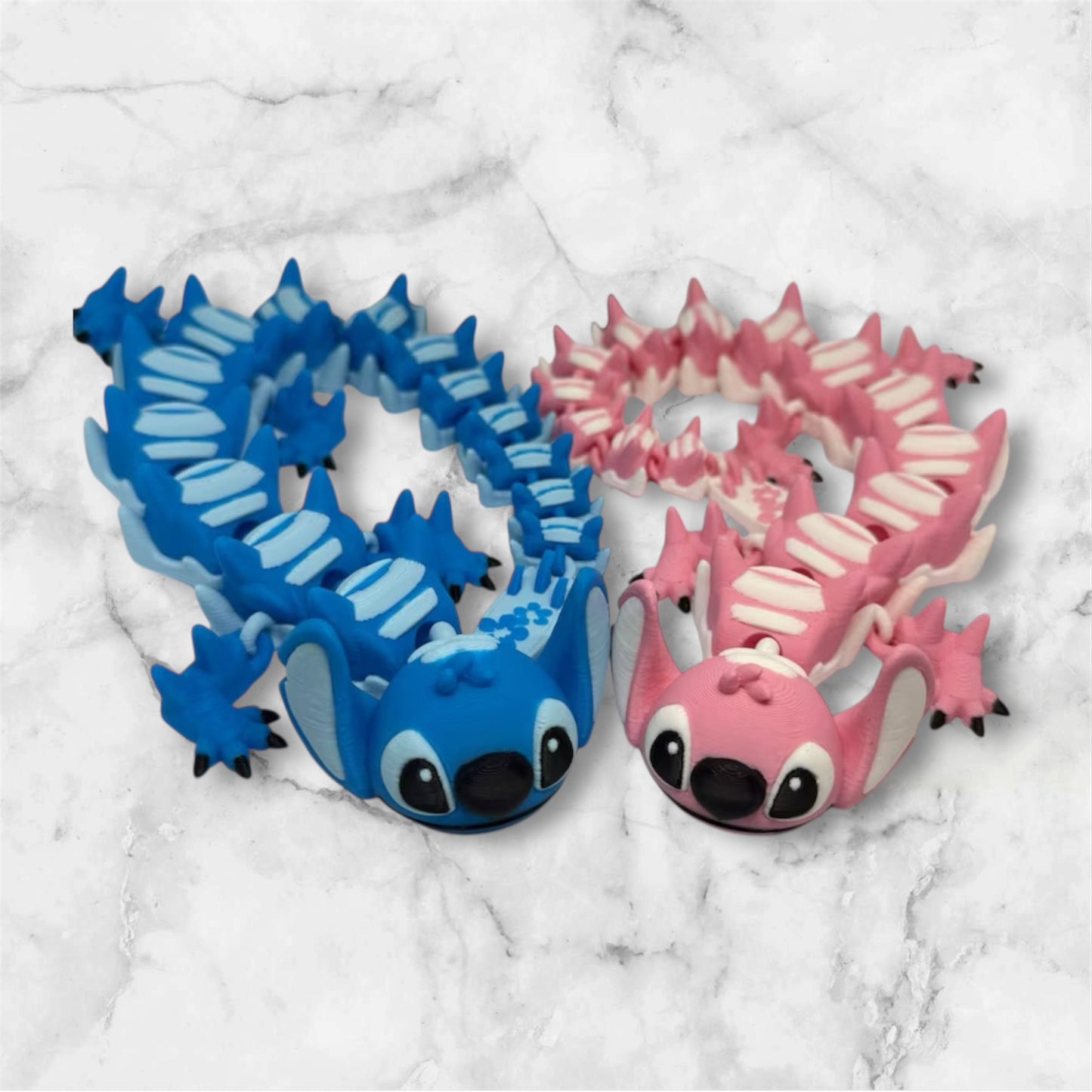 Stitch or Angel articulated Dragon, 3d printed