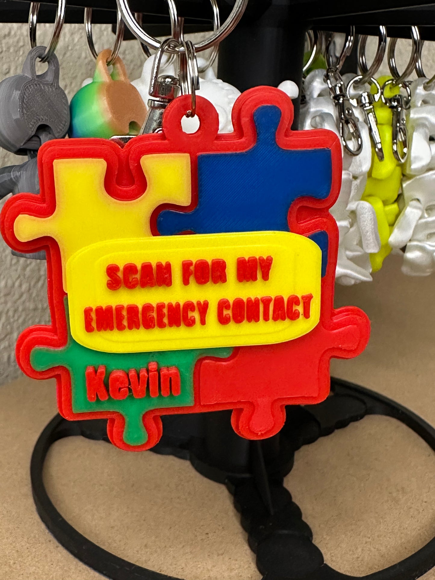Puzzle Piece/non verbal tag, NFC backpack tag, scan and call, keychain