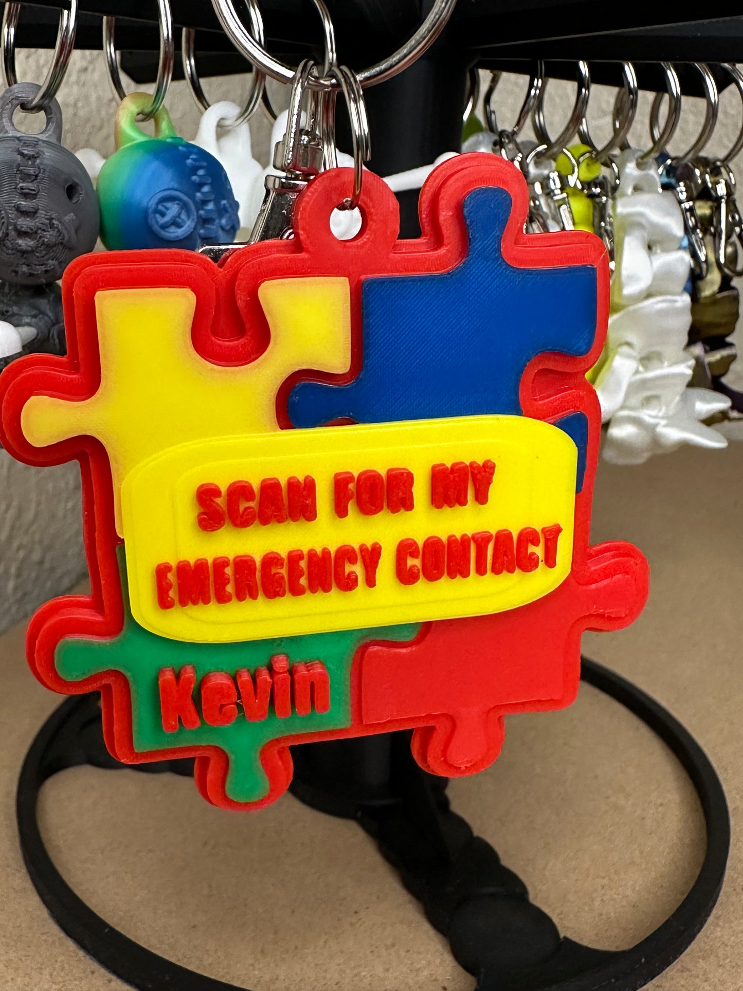 Puzzle Piece/non verbal tag, NFC backpack tag, scan and call, keychain