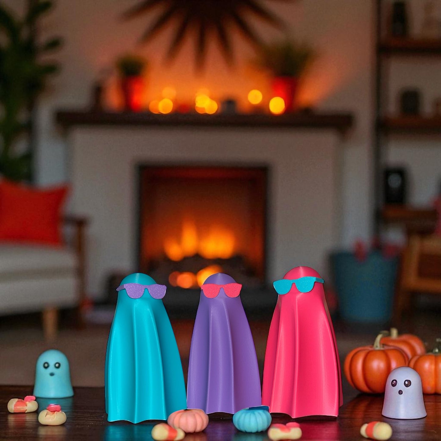 Pastel Sheet Ghost Set – 3D Printed Halloween Decor 👻✨