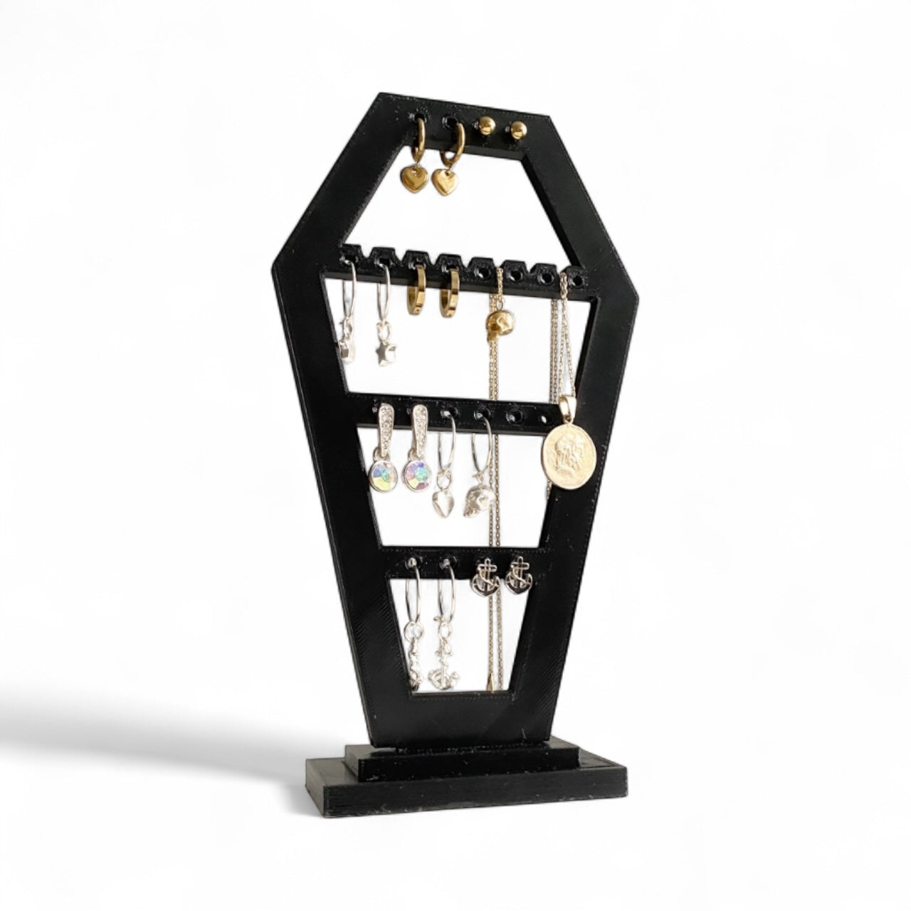 Coffin Earring Display Holder – Gothic Jewelry Organizer Stand
