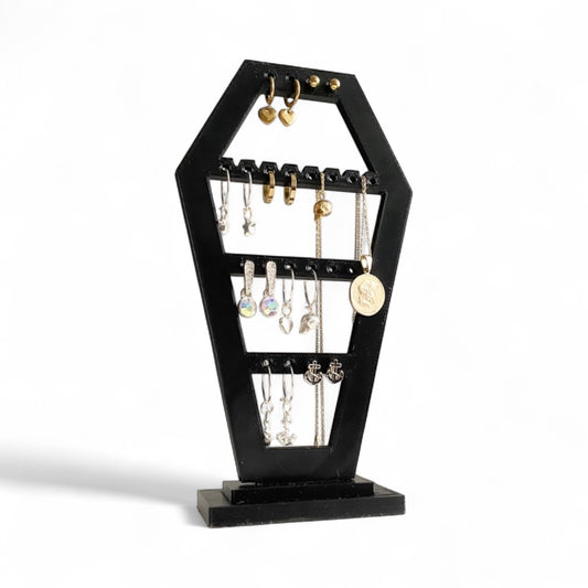 Coffin Earring Display Holder – Gothic Jewelry Organizer Stand