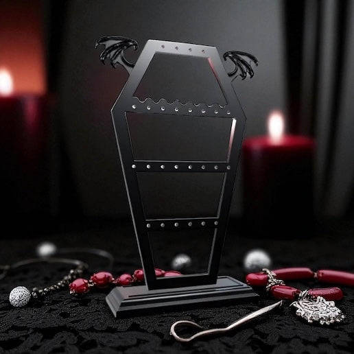 Coffin Earring Display Holder – Gothic Jewelry Organizer Stand