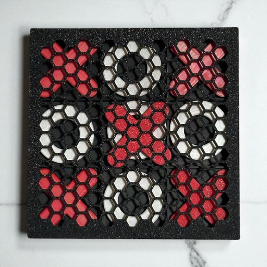Tic Tac Toe Game Set – Red X and White O with Storage Case