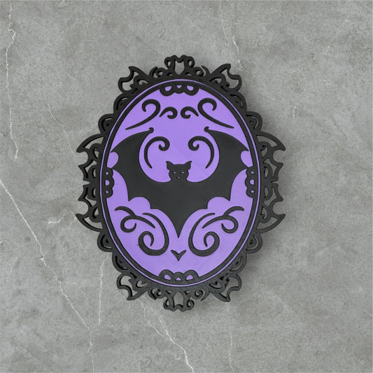 Gothic Bat Wall Decoration – 8.5” x 7” Halloween & Spooky Home Décor