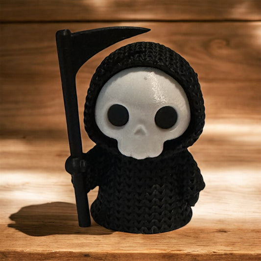Mini Grim Reaper Figurine | 3D Printed 3-Inch Cute Gothic Decor
