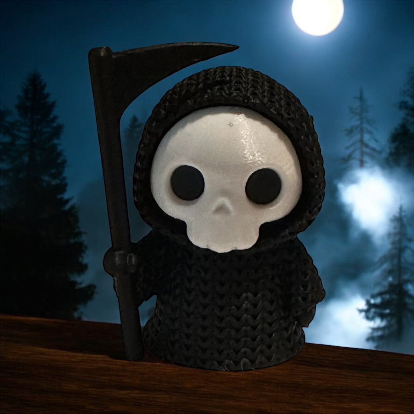 Mini Grim Reaper Figurine | 3D Printed 3-Inch Cute Gothic Decor