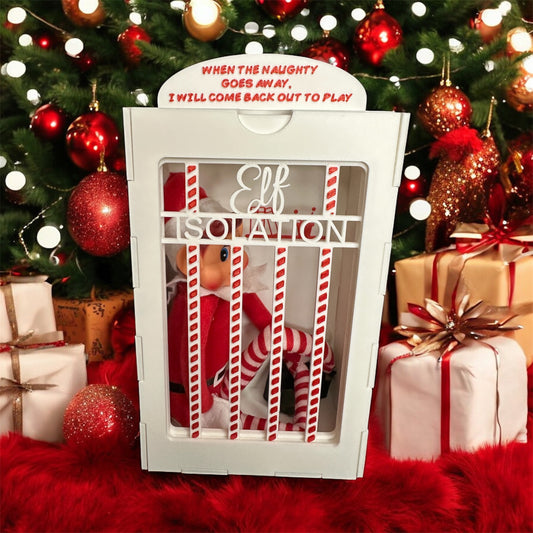 Elf Isolation Box – Naughty Elf Jail for “Elf on the Shelf” (Elf Not Included) | 10 Inches