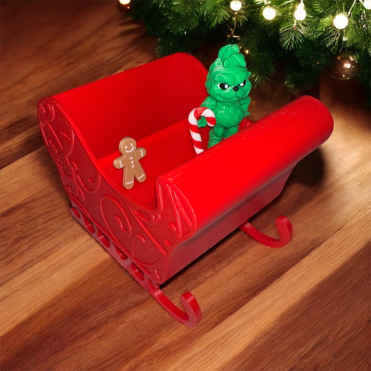 Christmas Sleigh – Mini Figurine Display or Holiday Décor-3D printed