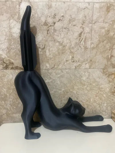 Stretching Cat Toilet Paper Holder – Functional Bathroom Decor