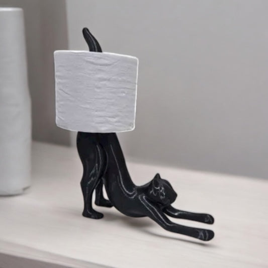 Stretching Cat Toilet Paper Holder – Functional Bathroom Decor