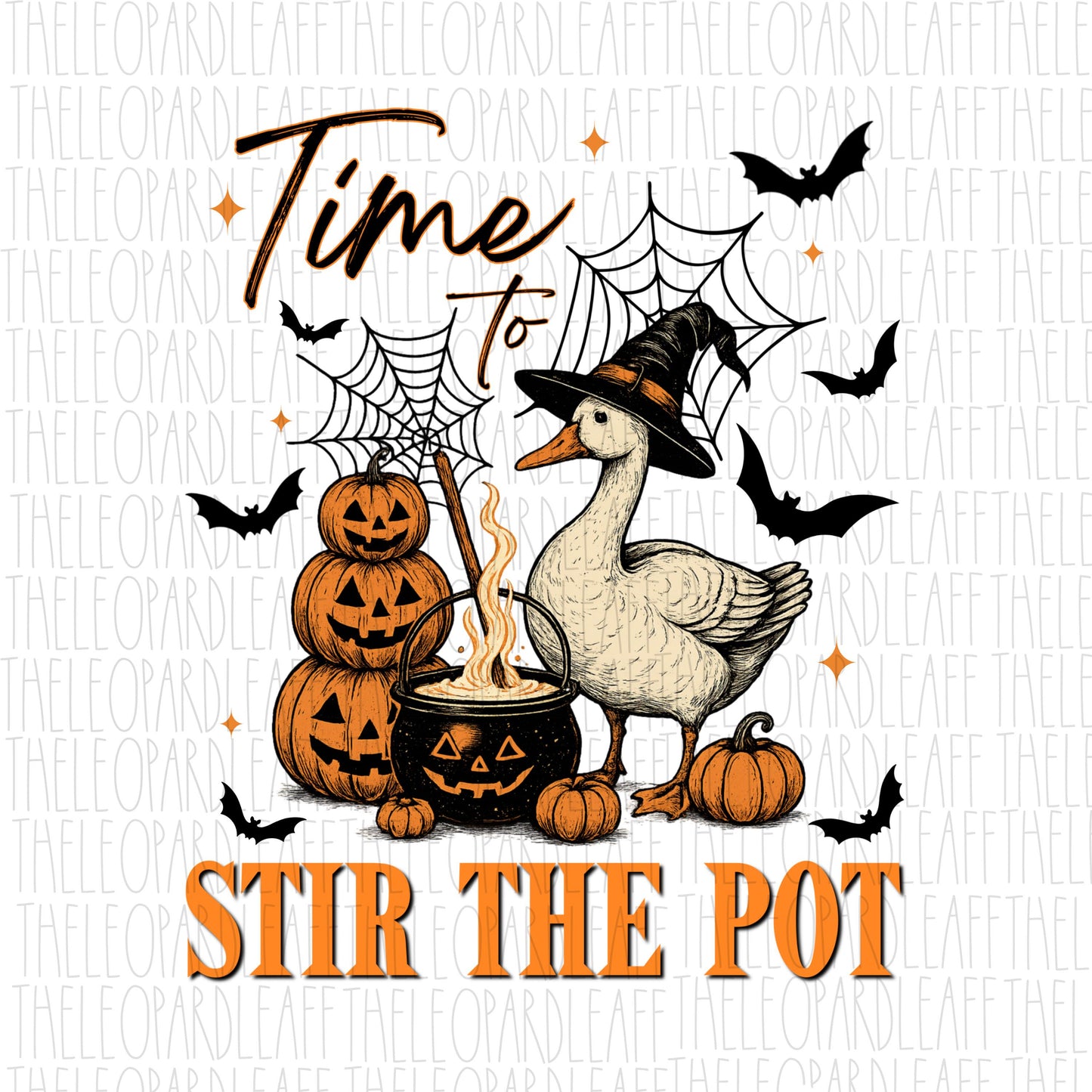 Time to stir the pot, Witch Goose, Halloween, DIGITAL DESIGN **PNG file for Sublimation**
