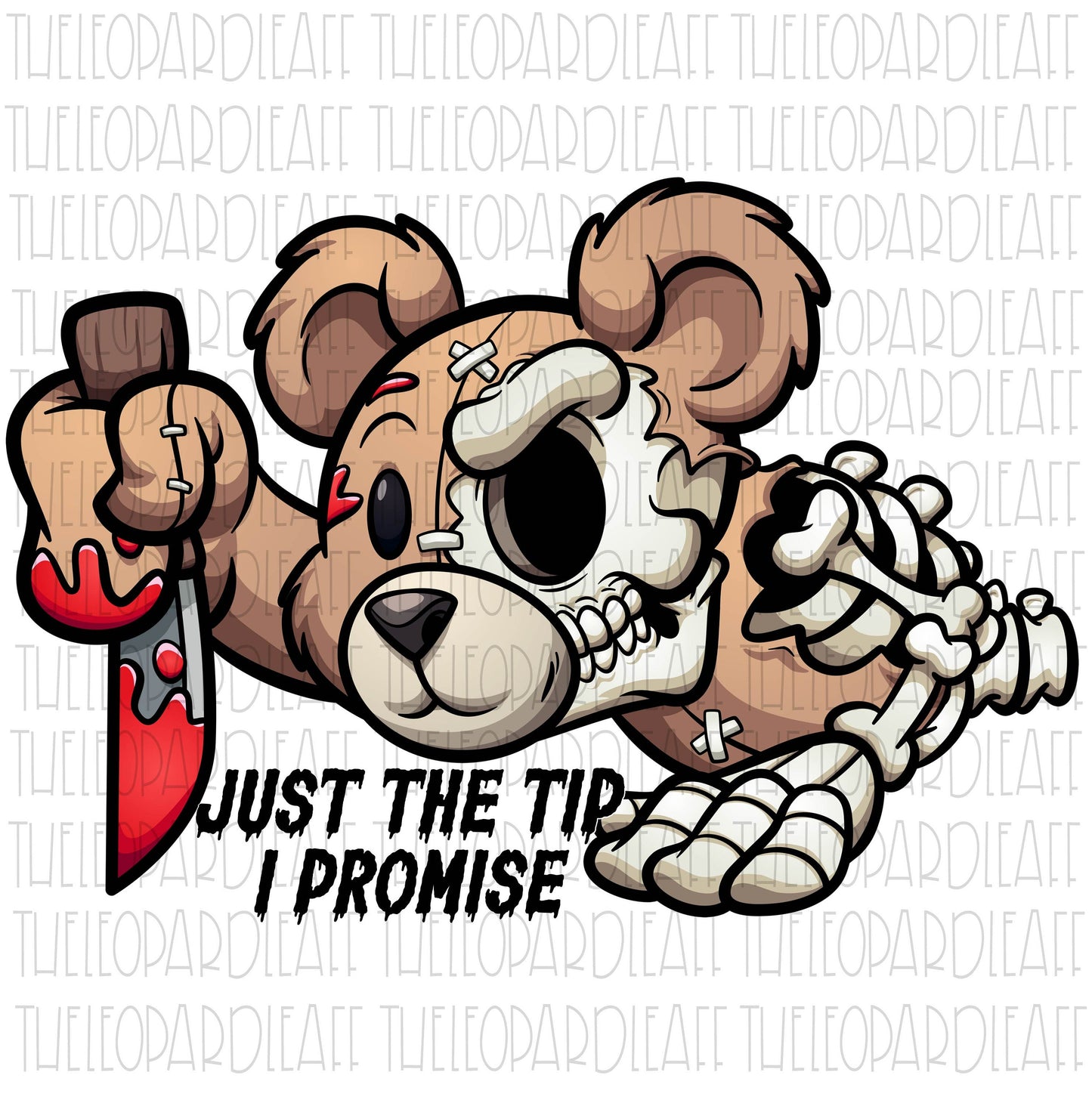 Just the tip creepy bear, Halloween, DIGITAL DESIGN **PNG file for Sublimation**