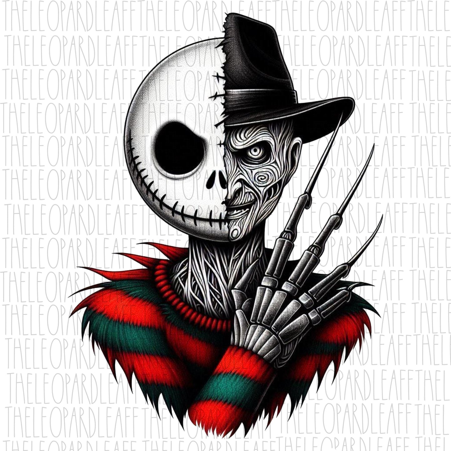 Jack Skellington/Freddy Krueger, Halloween, DIGITAL DESIGN **PNG file for Sublimation**