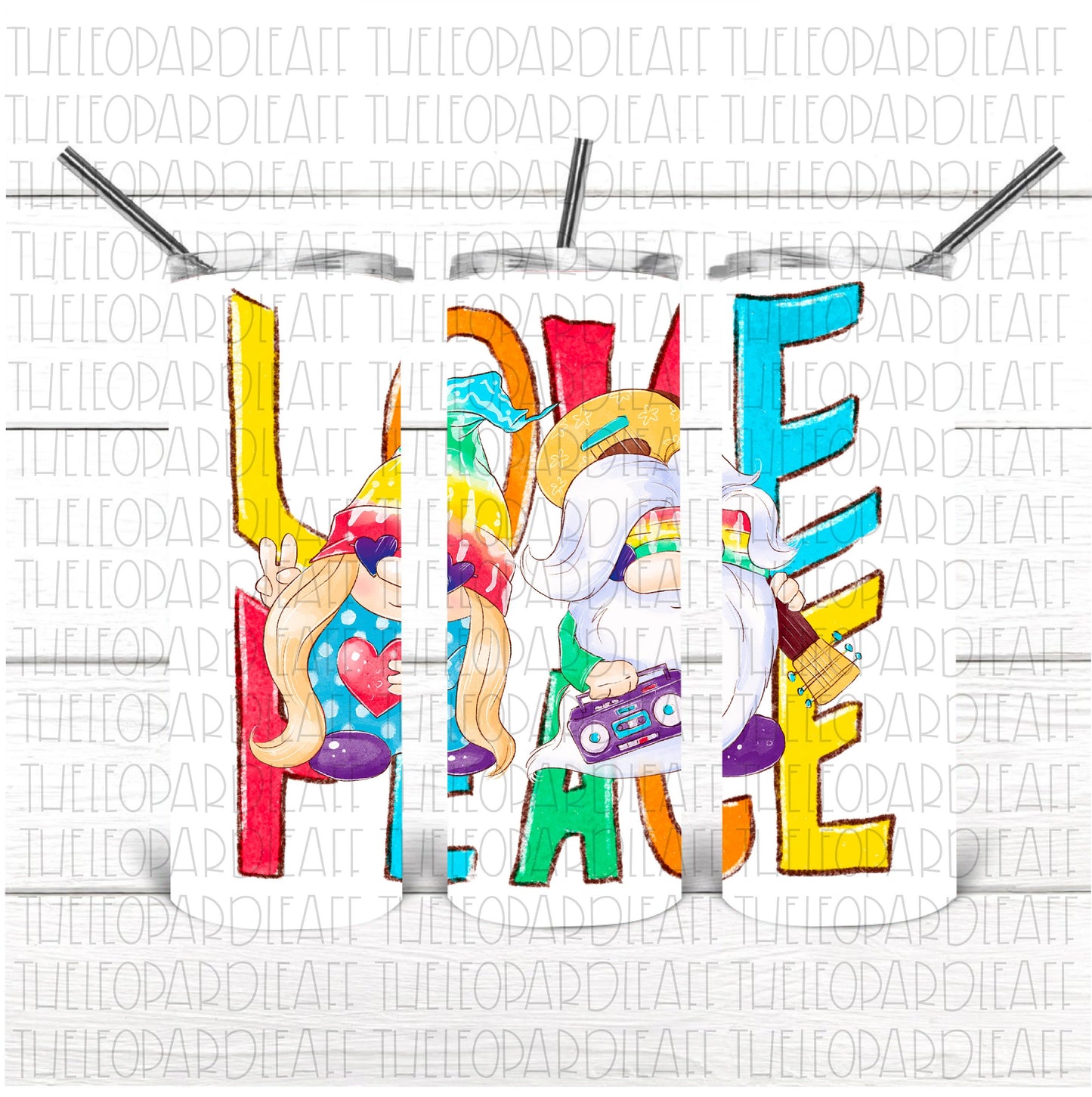 Love Peace Gnomes Hippie Gnomes DIGITAL DESIGN **PNG file for Sublimation**
