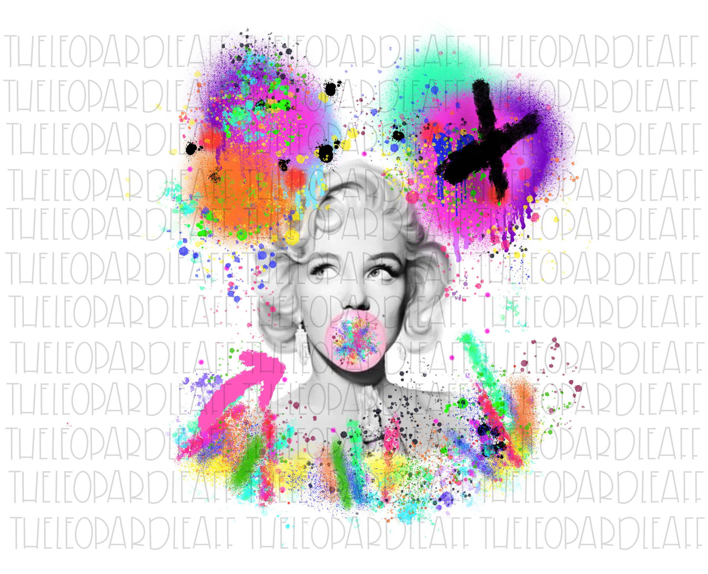 Marilyn Monroe spray paint print DIGITAL DESIGN **PNG file for Sublimation**