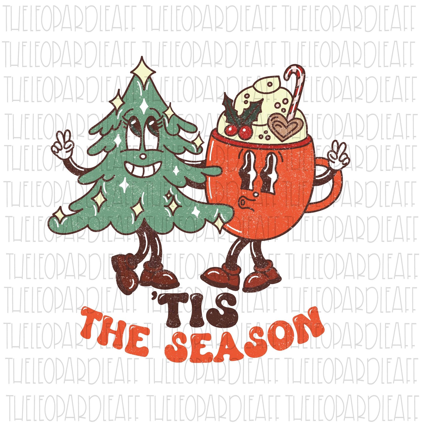 Tis the Season tree and coffee, Christmas, DIGITAL DESIGN **PNG file for Sublimation**
