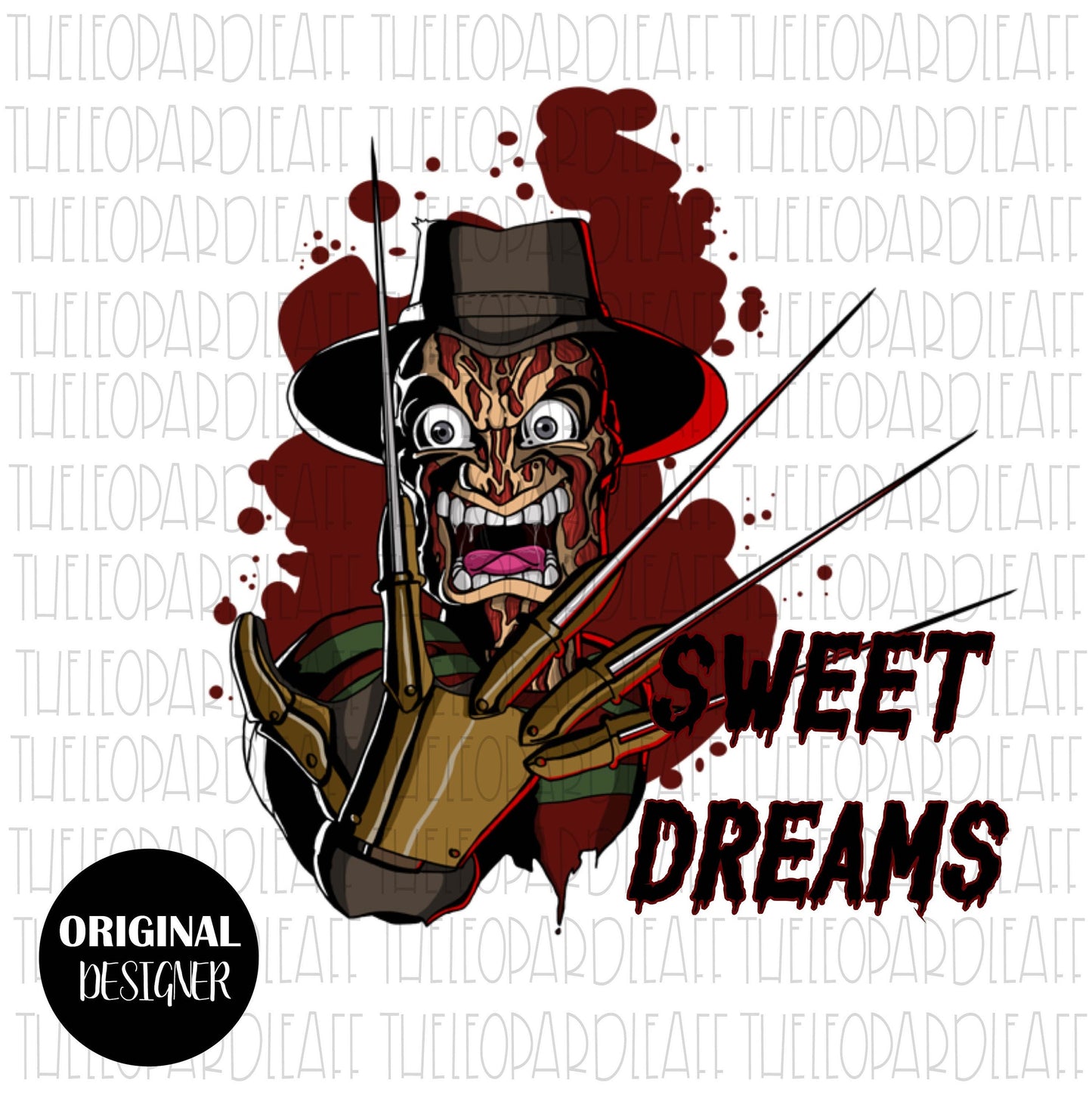 Sweet Dreams Freddy Krueger, Halloween, DIGITAL DESIGN **PNG file for Sublimation**