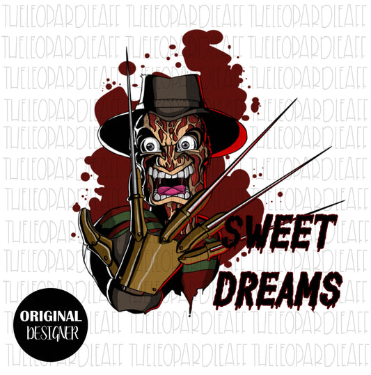 Sweet Dreams Freddy Krueger, Halloween, DIGITAL DESIGN **PNG file for Sublimation**