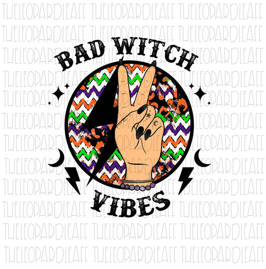 Bad Witch Vibes,moon, Halloween, DIGITAL DESIGN **PNG file for Sublimation**