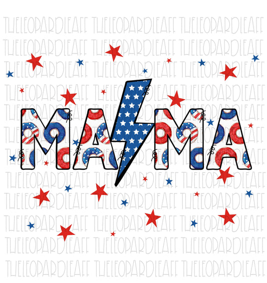 Mama doodle bolt, 4th of July, Independence day, stars, DIGITAL DESIGN **png file for Sublimation**