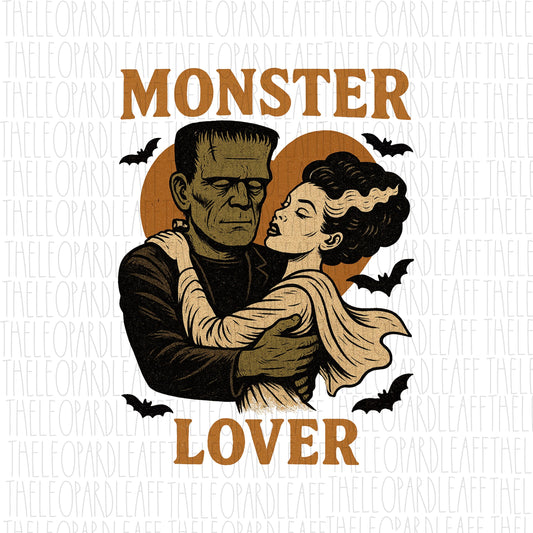 Monster Lover, Frankenstein and bride, Halloween, DIGITAL DESIGN **PNG file for Sublimation**