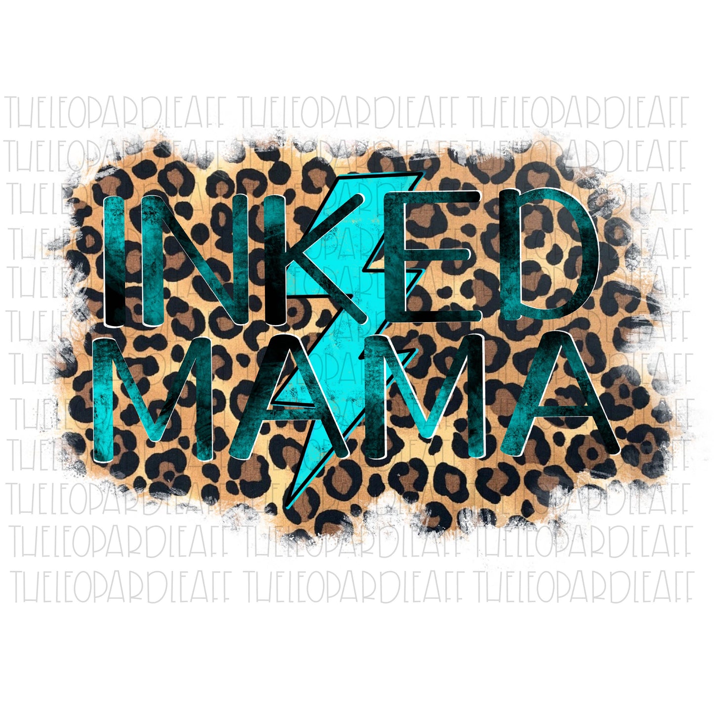 Inked Mama blue bolt DIGITAL DESIGN **PNG file for Sublimation**