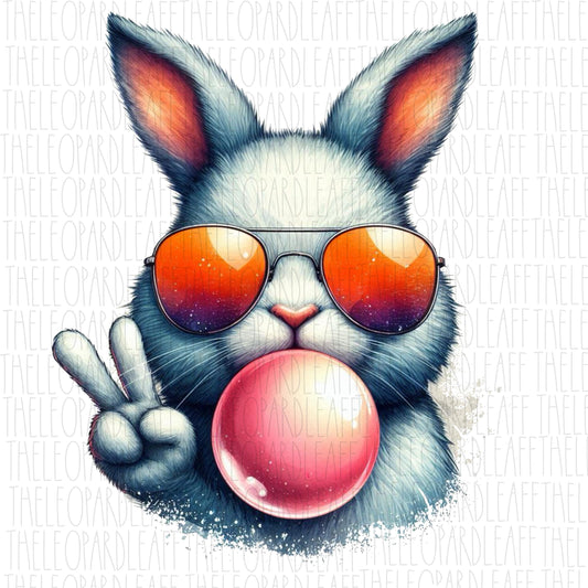Easter bunny peace bubblegum, Happy Easter,DIGITAL DESIGN **PNG file for Sublimation**