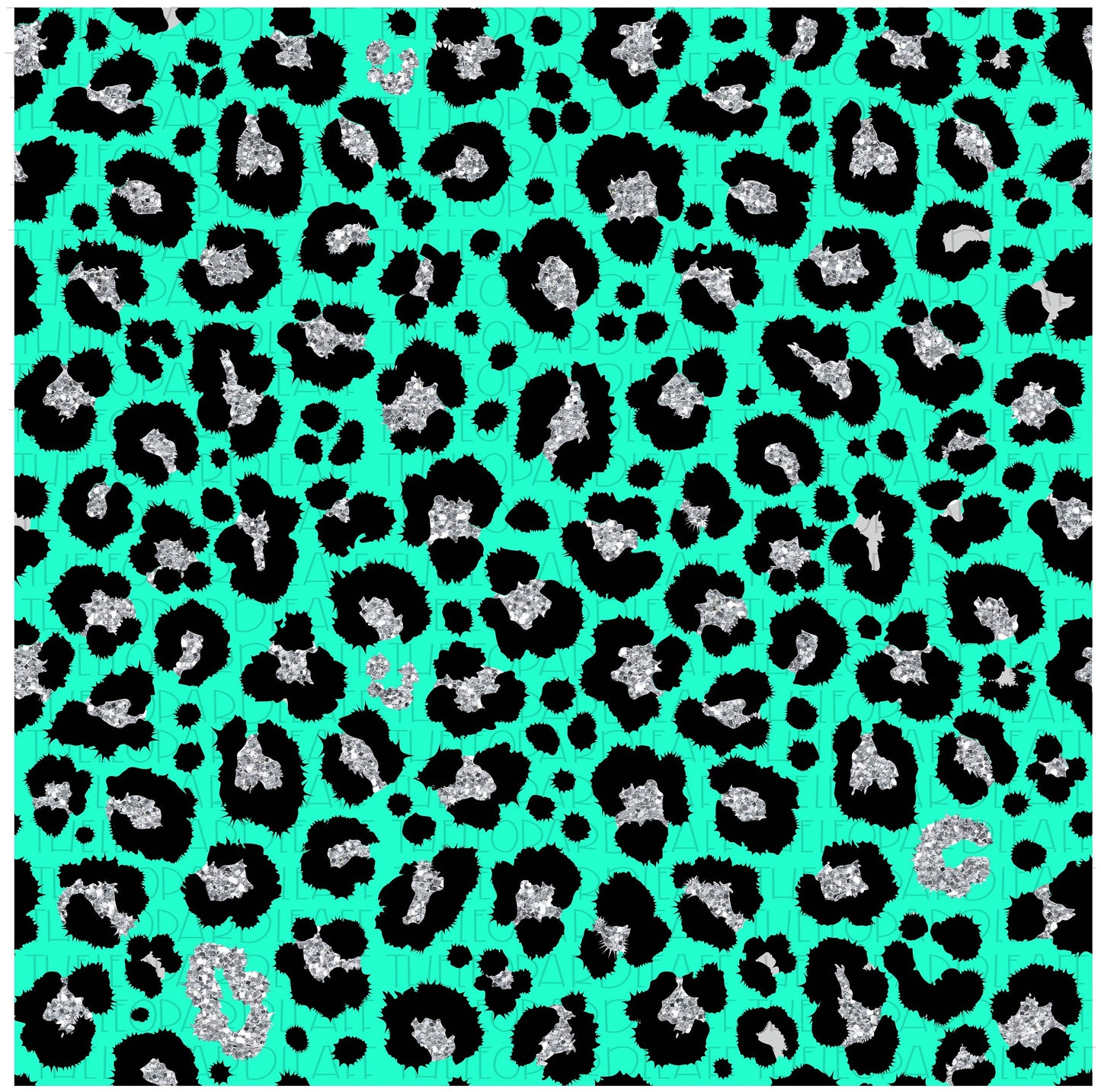 Leopard Print mint Digital Paper, DIGITAL DESIGN **PNG file for Sublimation**