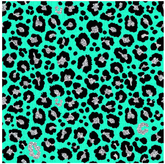 Leopard Print mint Digital Paper, DIGITAL DESIGN **PNG file for Sublimation**