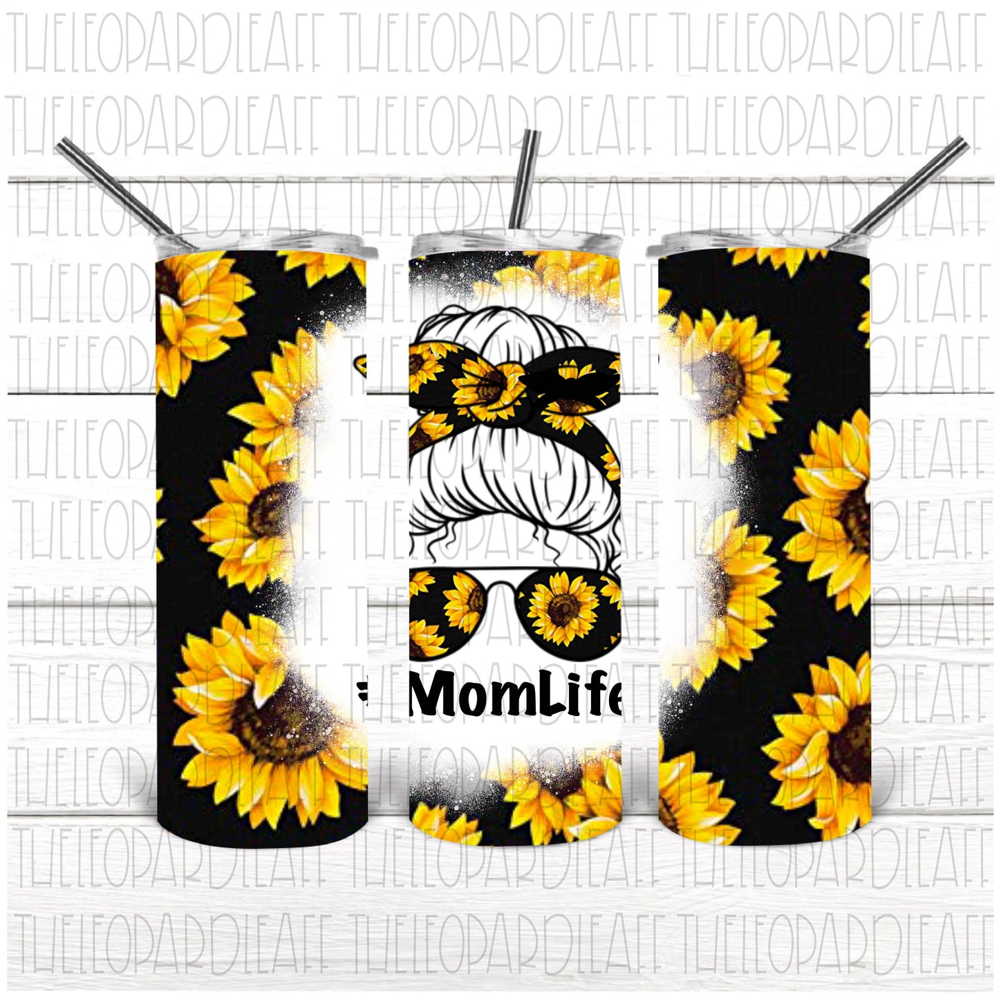 Mom life mom bun messy bun sunflower print DIGITAL DESIGN **PNG file for Sublimation**