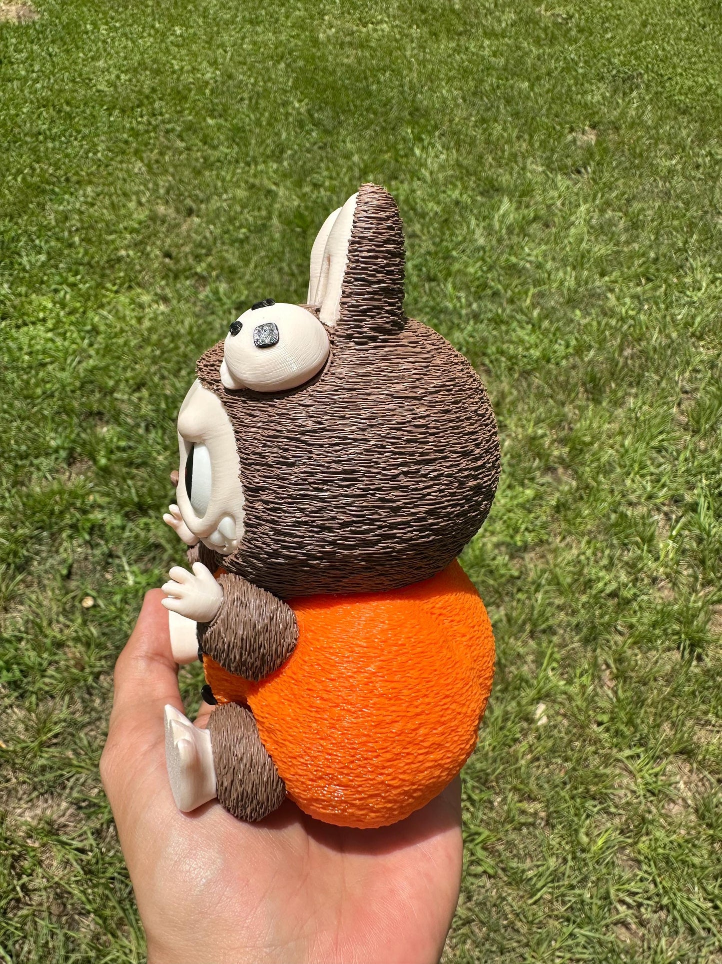 Spooky pumpkin monster inspired Labubu with rotating eyes, 3d printed figure,Collectible