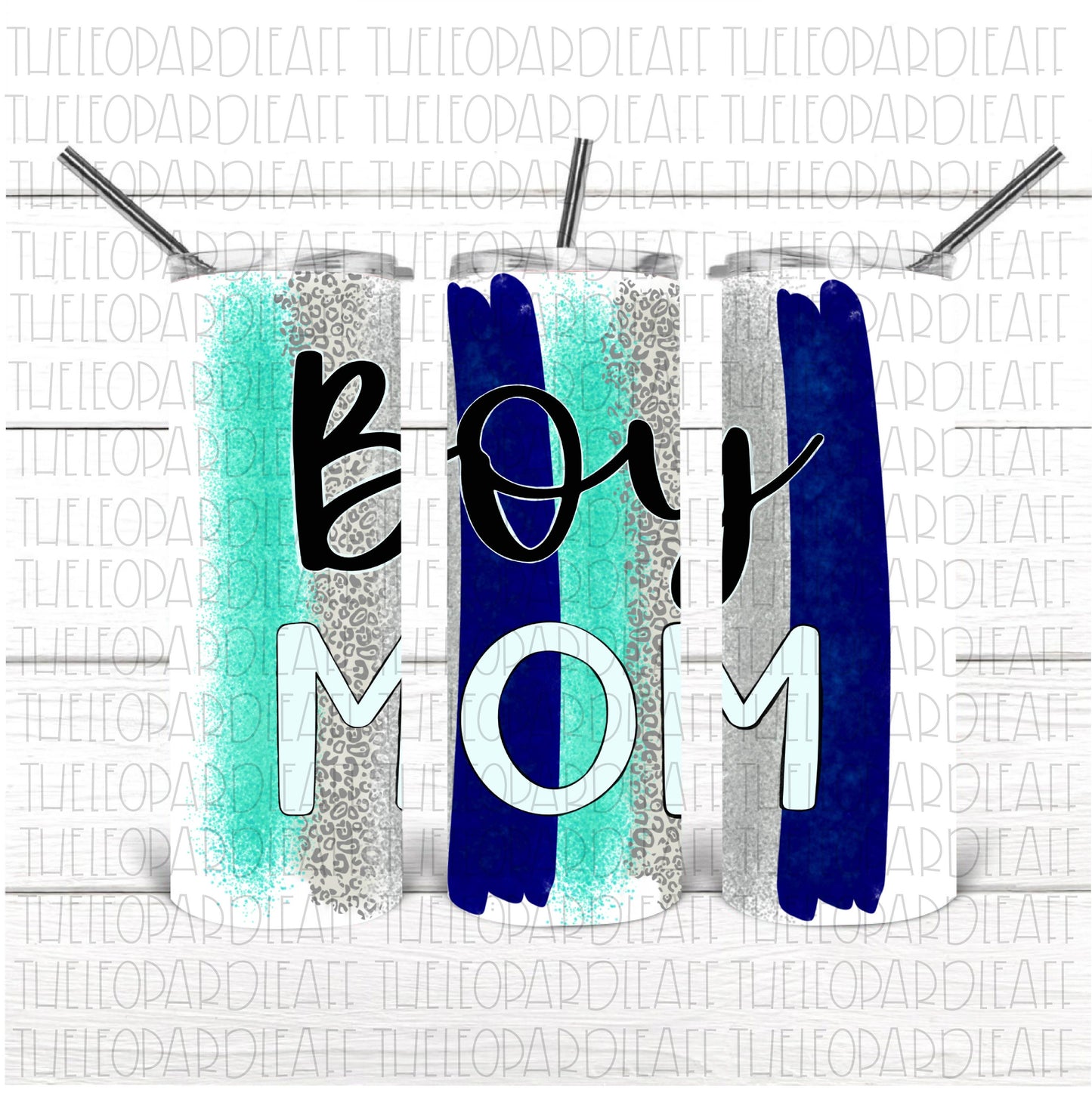 Boy Mom Blue and glitter brush strokes DIGITAL DESIGN **PNG file for Sublimation**
