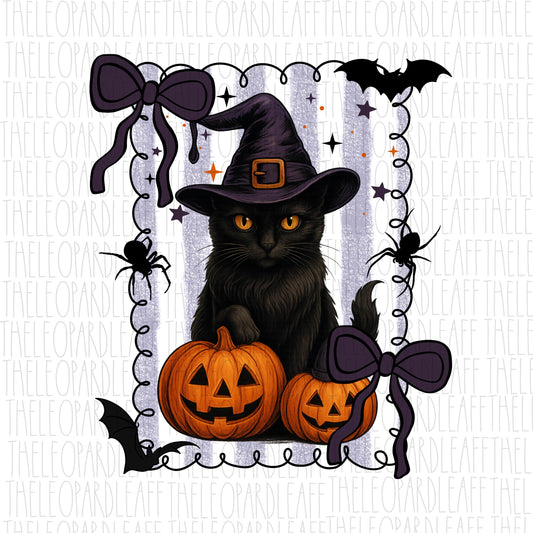 Black witch cat, Halloween **Sublimation transfer**