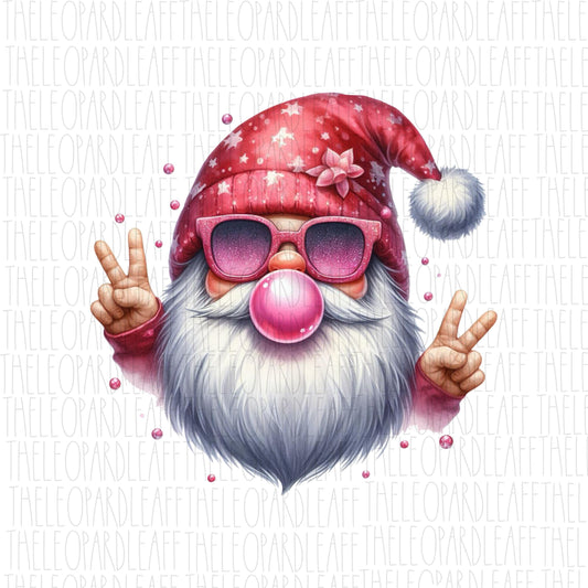 Retro Gnome pink Merry Christmas, bubblegum, Christmas, DIGITAL DESIGN **PNG file for Sublimation**
