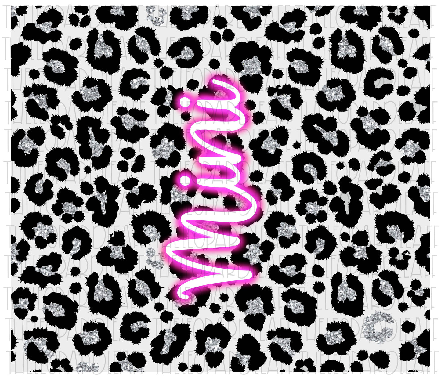 Mini glow leopard print, 20oz skinny tumbler DIGITAL DESIGN **PNG file for Sublimation**