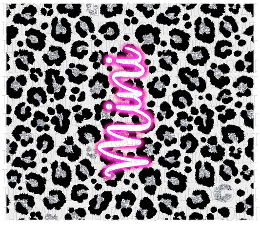 Mini glow leopard print, 20oz skinny tumbler DIGITAL DESIGN **PNG file for Sublimation**