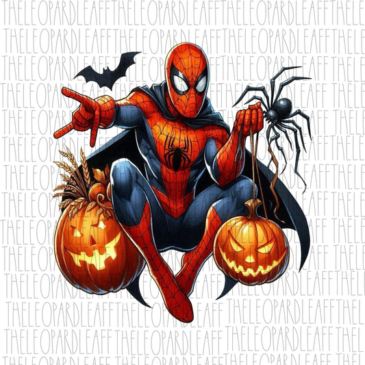 Spidey spider man Halloween, pumpkins, cute Halloween, DIGITAL DESIGN **PNG file for Sublimation**