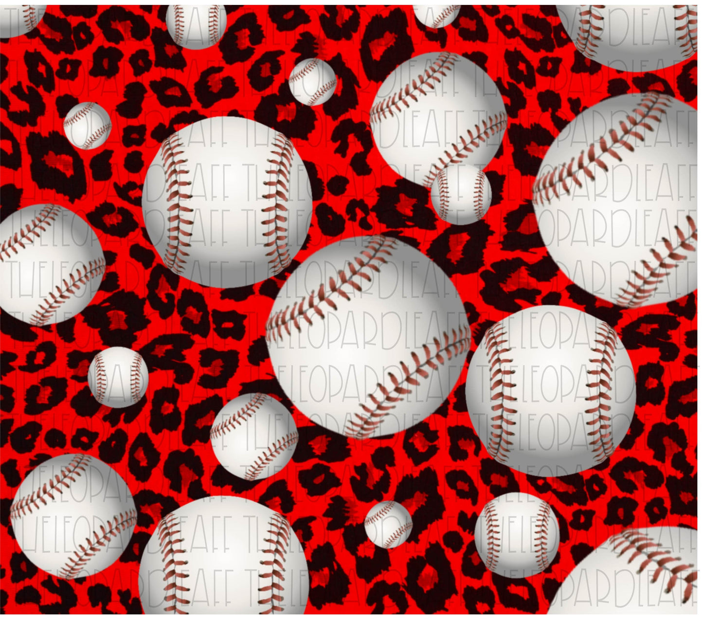 Baseball leopard print, Digital Paper, 20oz skinny tumbler,DIGITAL DESIGN **PNG file for Sublimation**