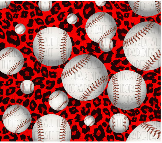 Baseball leopard print, Digital Paper, 20oz skinny tumbler,DIGITAL DESIGN **PNG file for Sublimation**