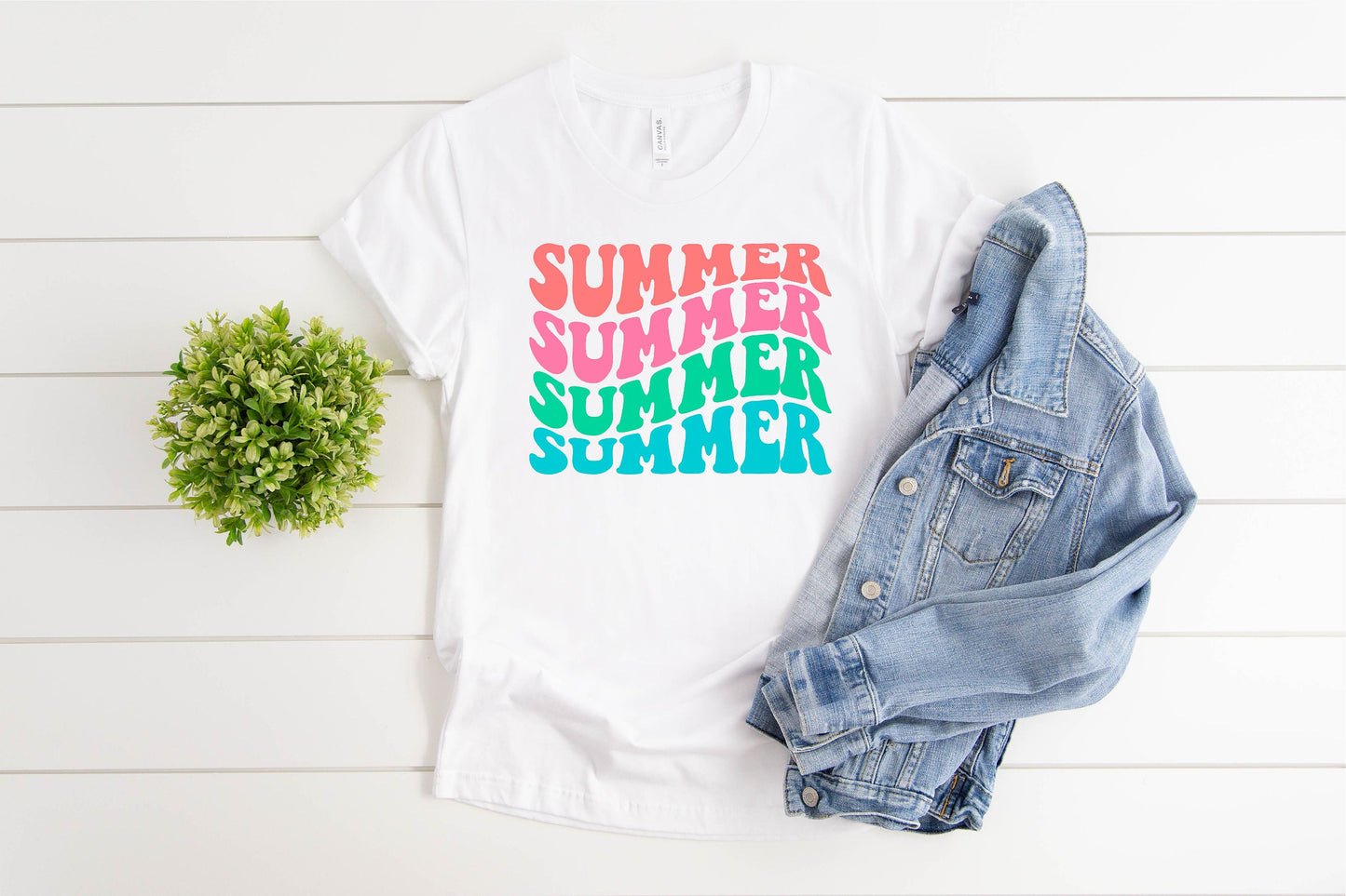 Summer wavy colored font, DIGITAL DESIGN **PNG file for Sublimation**